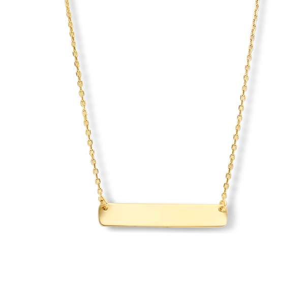 Kette mit Gravurplatte 14k Gold