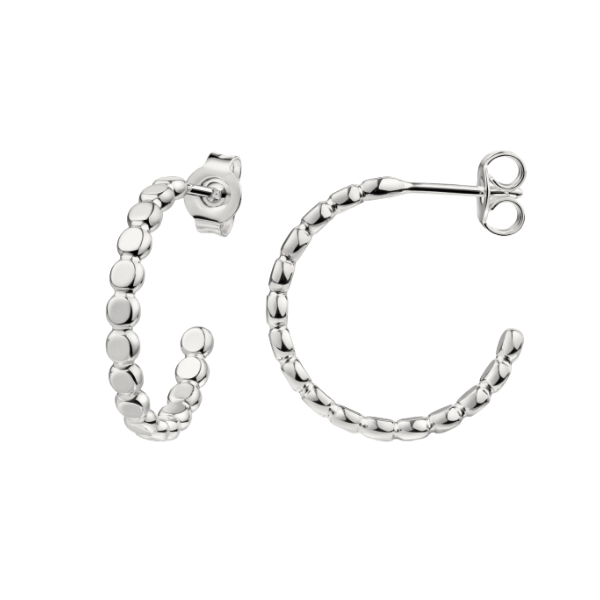 Creolen mit Kugelstruktur Silber