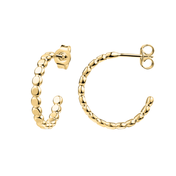 Creolen Kugelstruktur Silber vergoldet