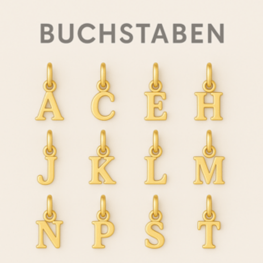 Buchstaben-Anhänger aus echtem Gold