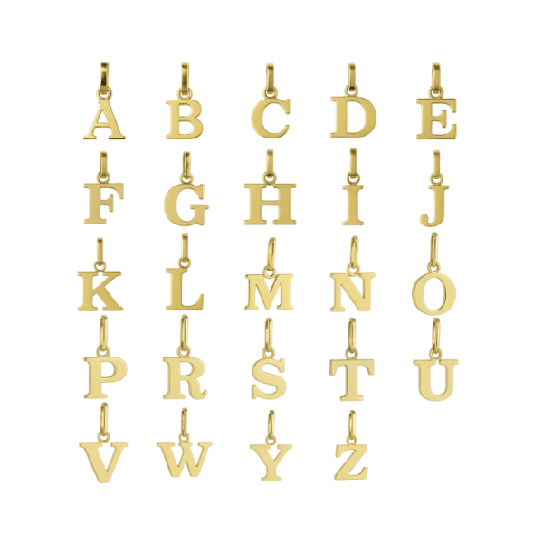 Buchstabenanhänger 14k Gold klein
