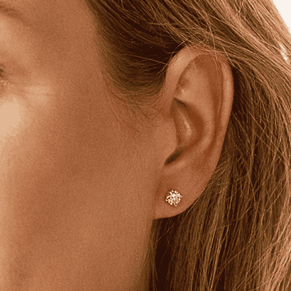 Tragebild 14k Gold Ohrstecker mit Lab Grown Brillant