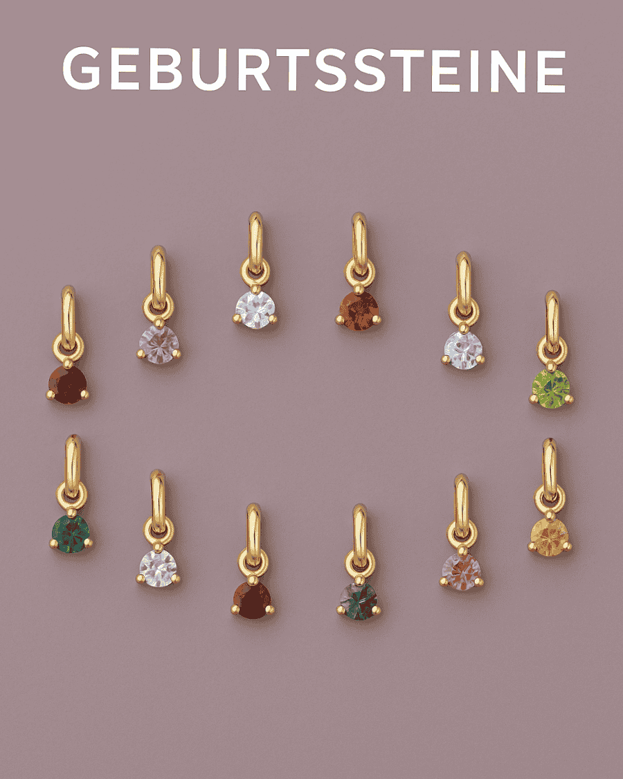 Geburtssteine aus echten Edelsteinen in 333 & 585 Gold – Übersicht