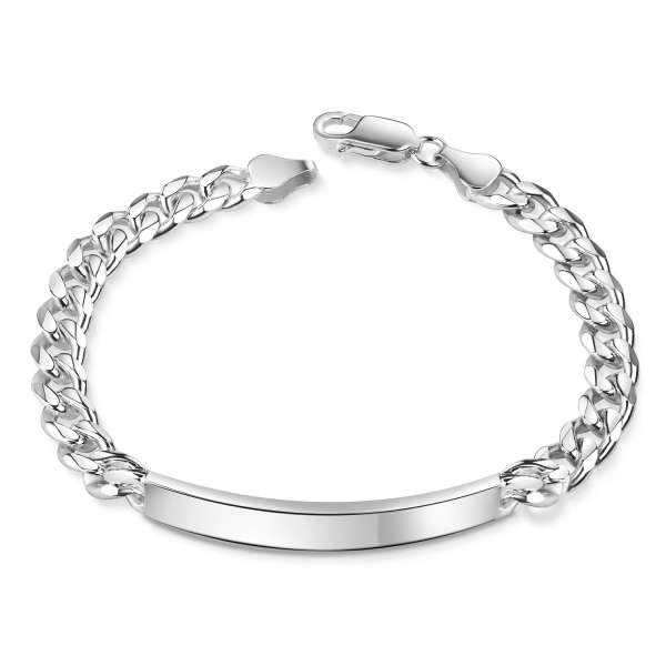 Panzerarmband Herren Silber 21 cm