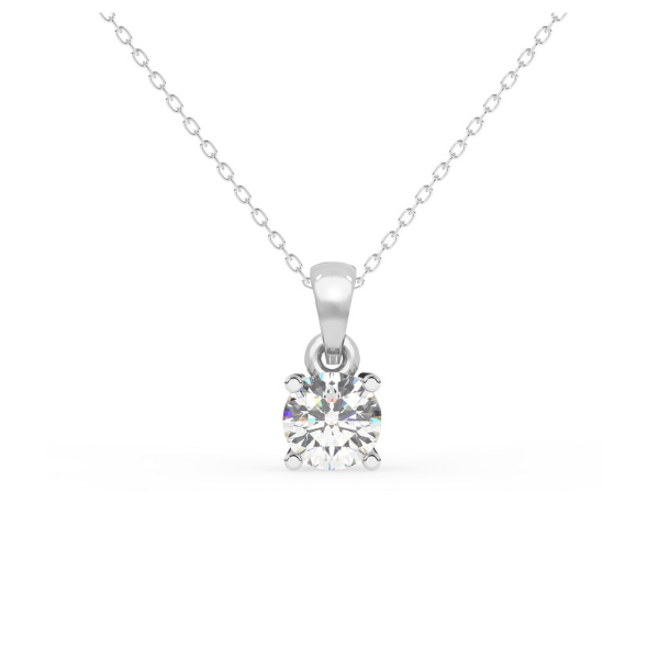 Kette mit Solitär Diamant 0.20 ct. 14k Weißgold