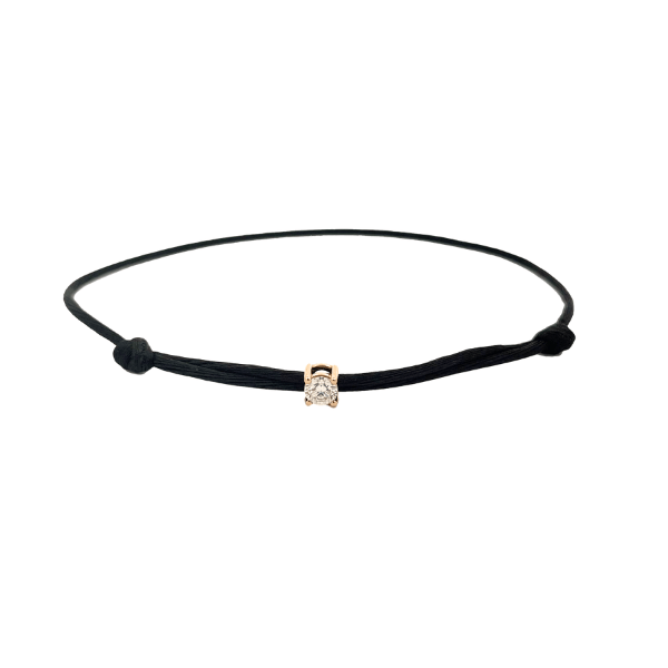 Satin Armband Lab Grown Diamant 0.25 ct 14k Gold am Handgelenk