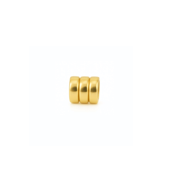 Satin Armband drei Ringe 14k Gold