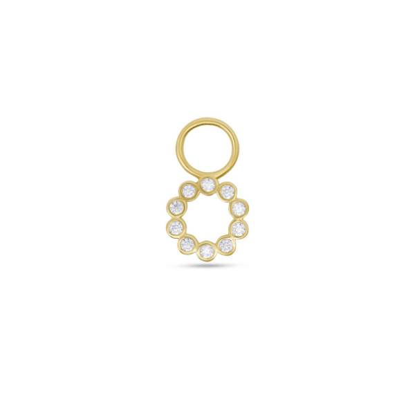 Ohrhänger Blume Zirkonia 14k Gold