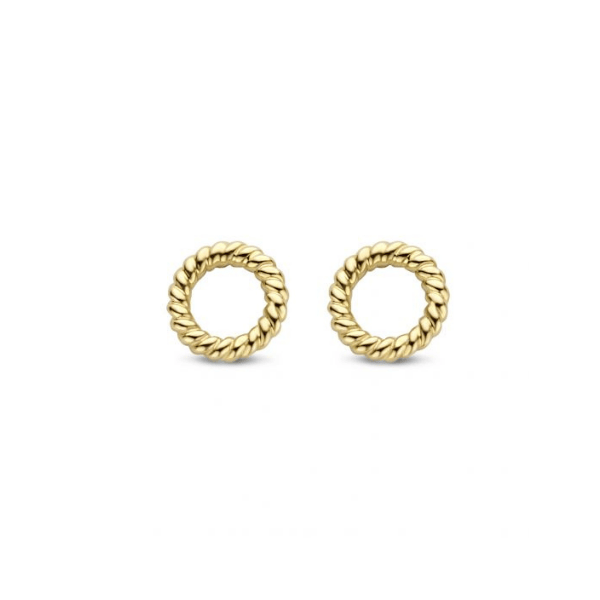 Ohrstecker Kreis strukturiert 14k Gold