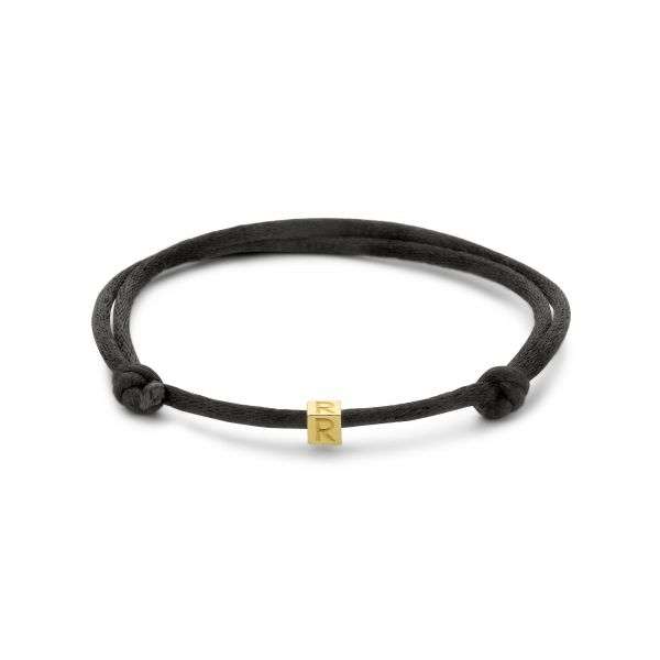 Satin Armband Buchstabenwürfel 14k