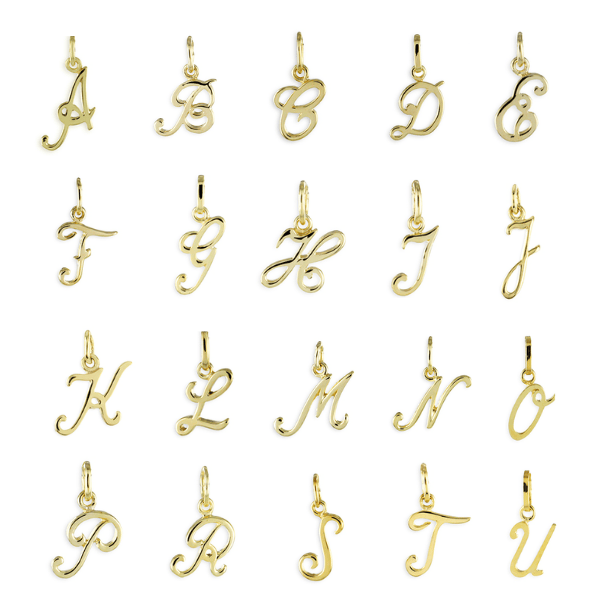 Anhänger Buchstabe Schreibschrift 8k Gold