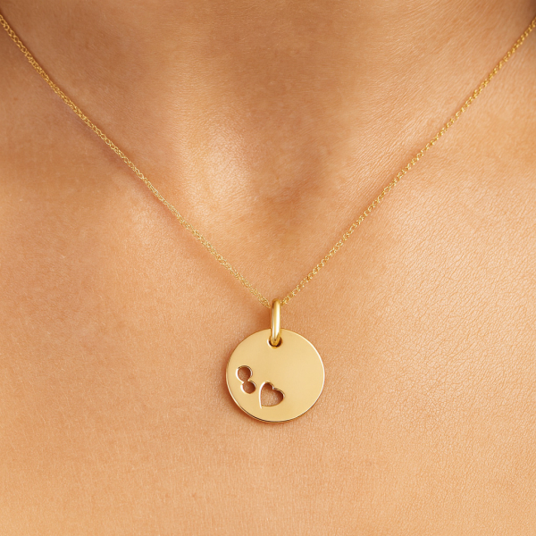 Anhänger Gravur Herz & Infinity Hals 8k Gold