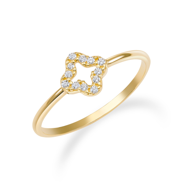 Ring Kleeblatt Zirkonia 8k Gold