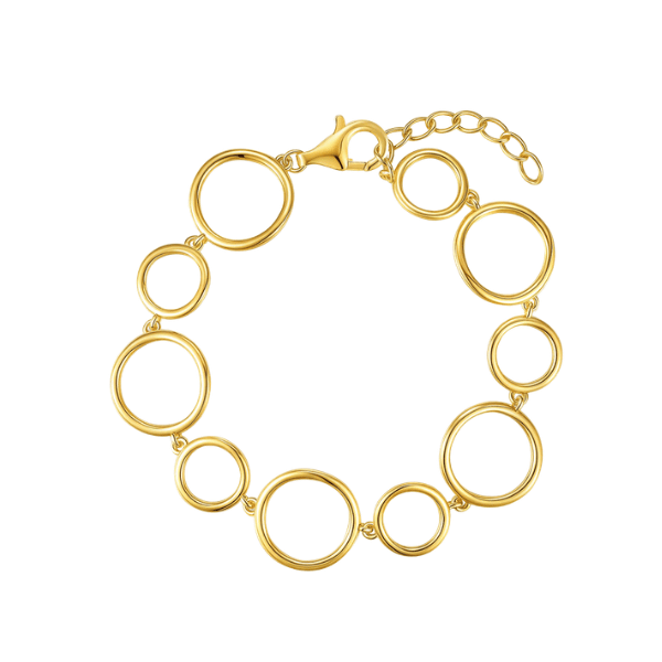 Statement Armband Round 925 Silber vergoldet