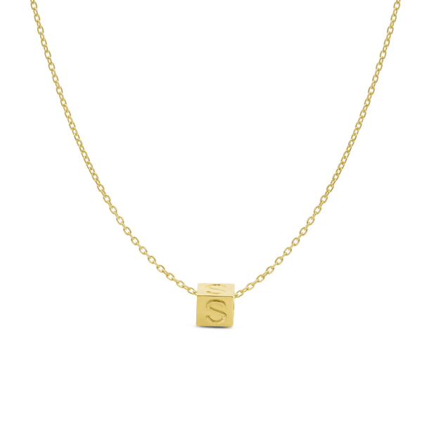 Kette Buchstabenwürfel 14k Gold