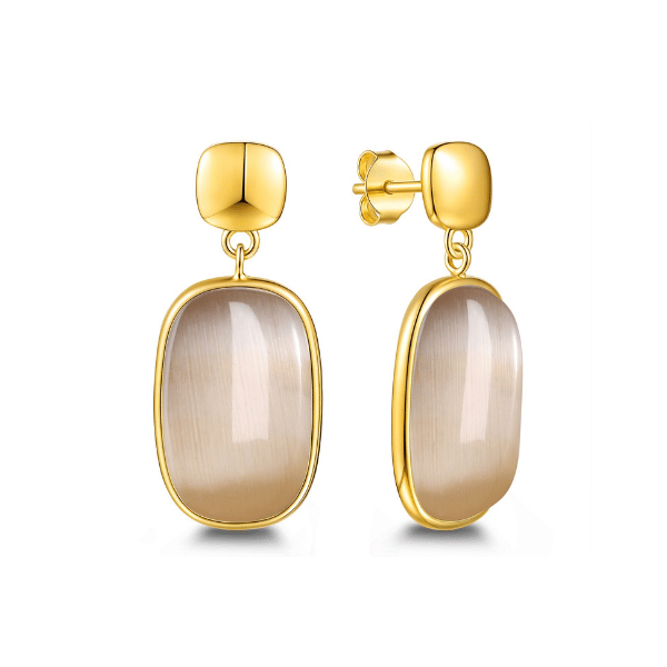 Statement Ohrringe Sand 925 Silber Gold