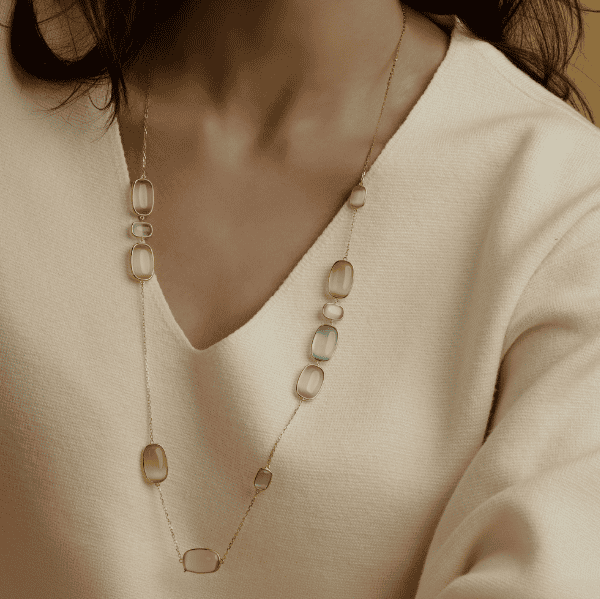 Statement Kette Multicolor 80 cm 925 Silber vergoldet model