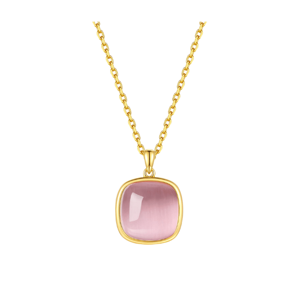 Statement Kette Square Rosa 925 Silber vergoldet