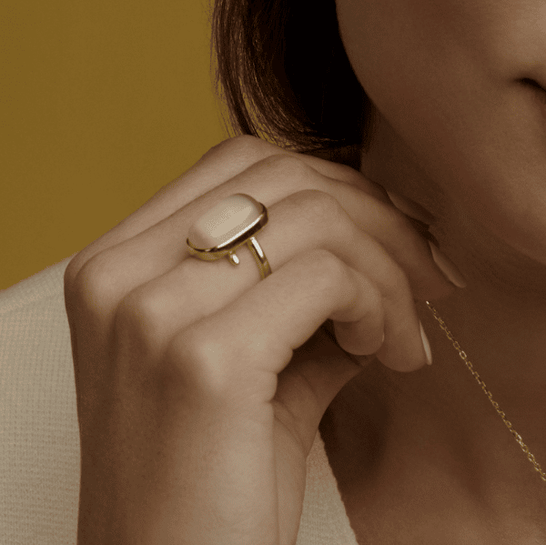 Statement Ring Sand 925 Silber vergoldet Model