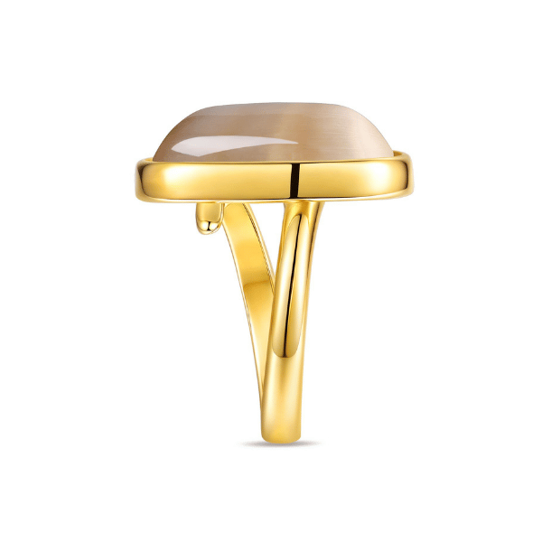 Statement Ring Sand 925 Silber vergoldet seitlich