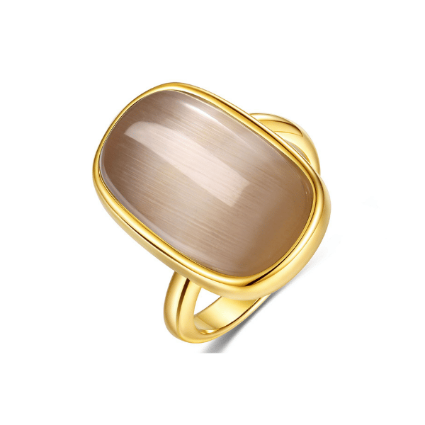 Statement Ring Sand 925 Silber vergoldet