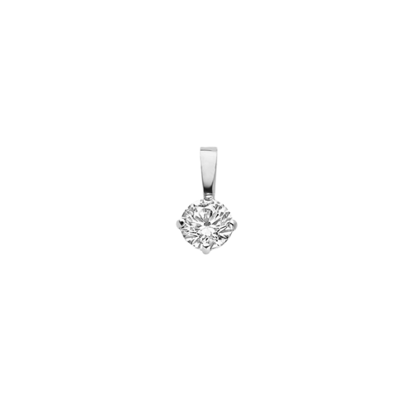 Anhänger 4 mm Zirkonia 585 Weißgold