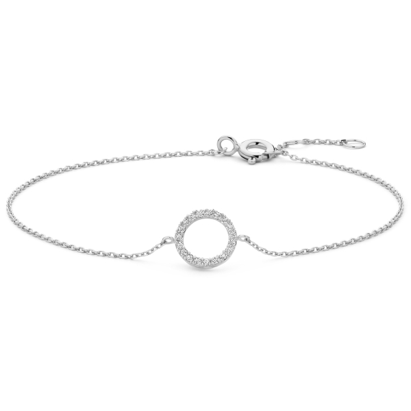 Armband Circle Zirkonia 14k Weißgold
