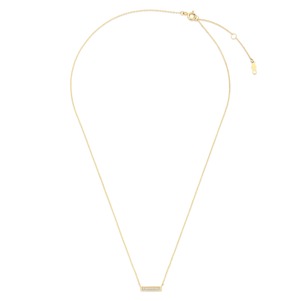 Kette Bar Zirkoni 14k Gold Totalansicht