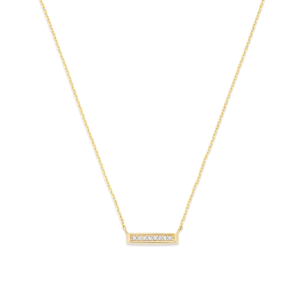 Kette Bar Zirkonia 14k Gold