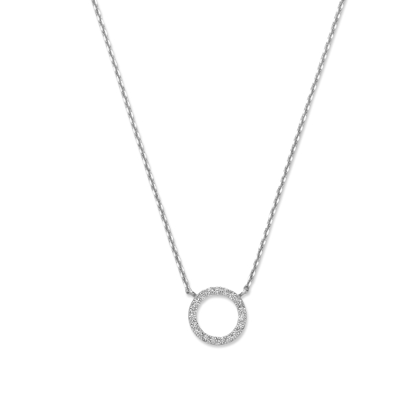 Kette Circle Zirkonia 8k Weißgold