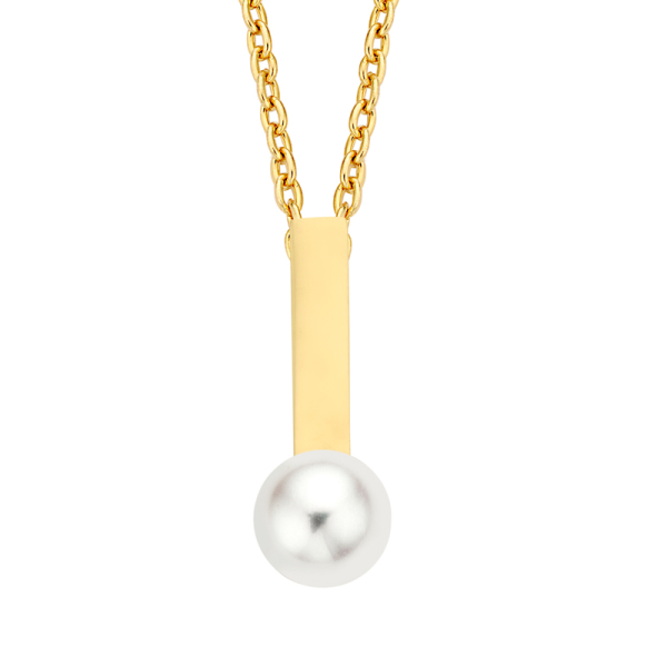 Kette mit Anhänger Perle 14k Gold
