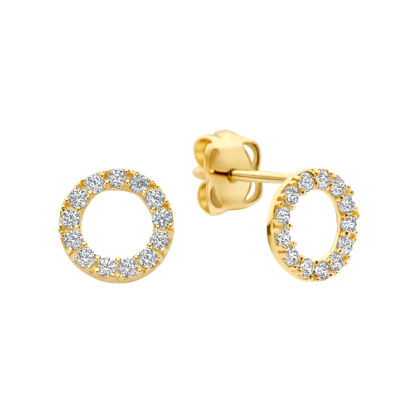Ohrstecker Circle 5.7 mm Zirkonia 14k Gold