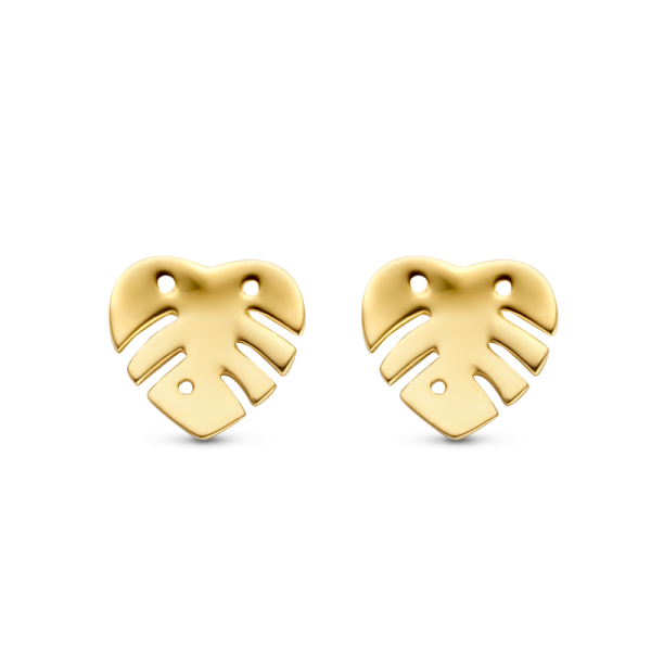 Ohrstecker Monstera Blatt 14k Gold