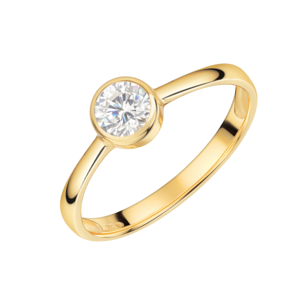 Ring Solitär Round 8k Gold