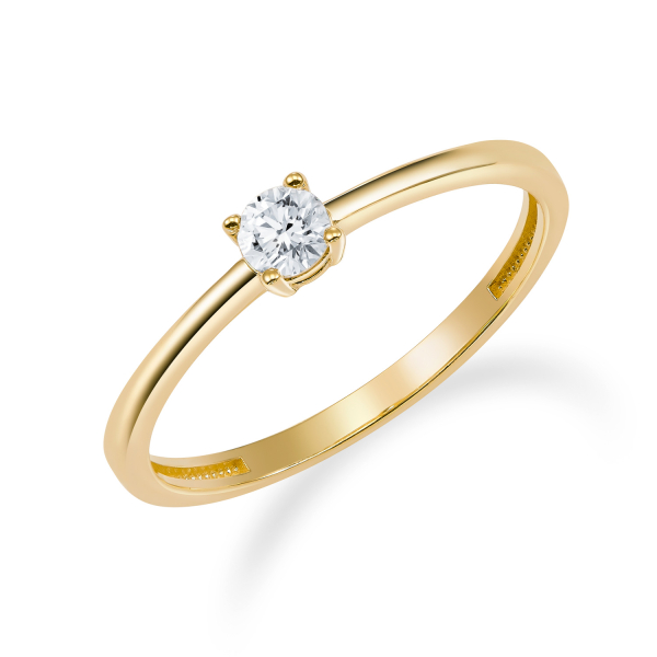 Ring Solitär Zirkonia 8k Gold