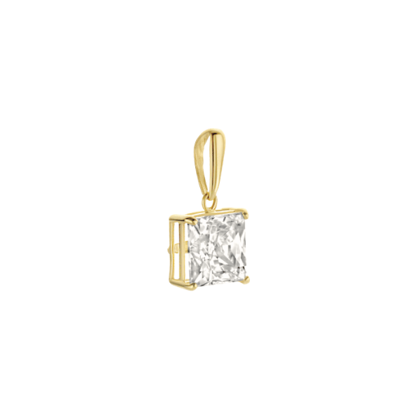 Anhänger Solitär 6 mm Zirkonia 14k Gold