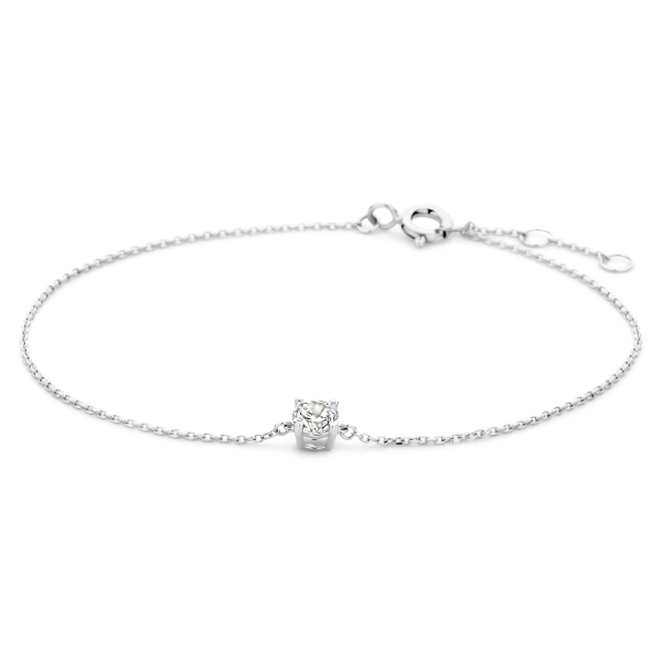Armband Solitär Zirkonia 14k Weißgold