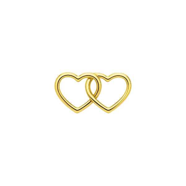 Satin Armband Two Hearts 585 Gold