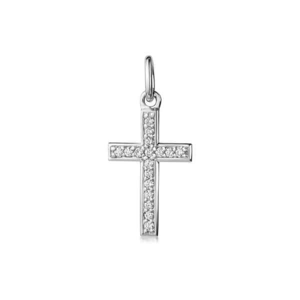 Anhänger Kreuz Brillant 0,08 ct. 14k Weißgold