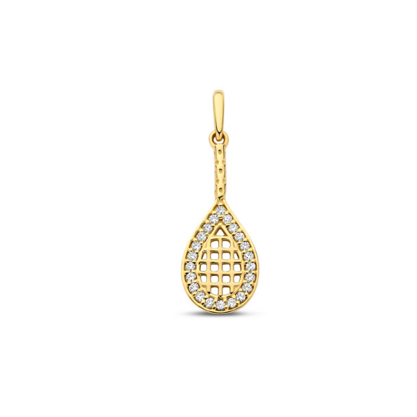 Anhänger Tennisschläger Zirkonia 14k Gold