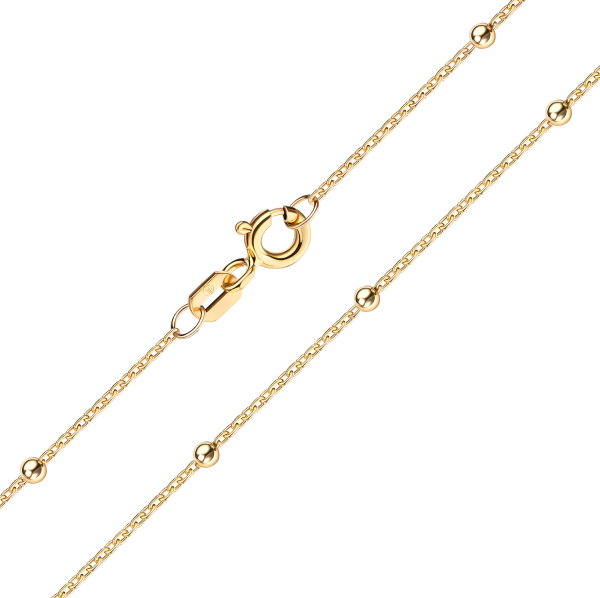 Ankerkette rund mit Kugeln 8k Gold