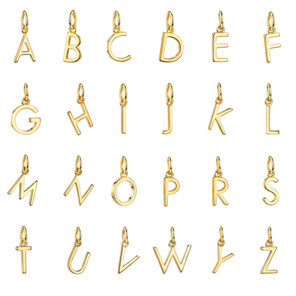 Buchstabenanhänger 10 mm 8k Gold hergestellt in Deutschland