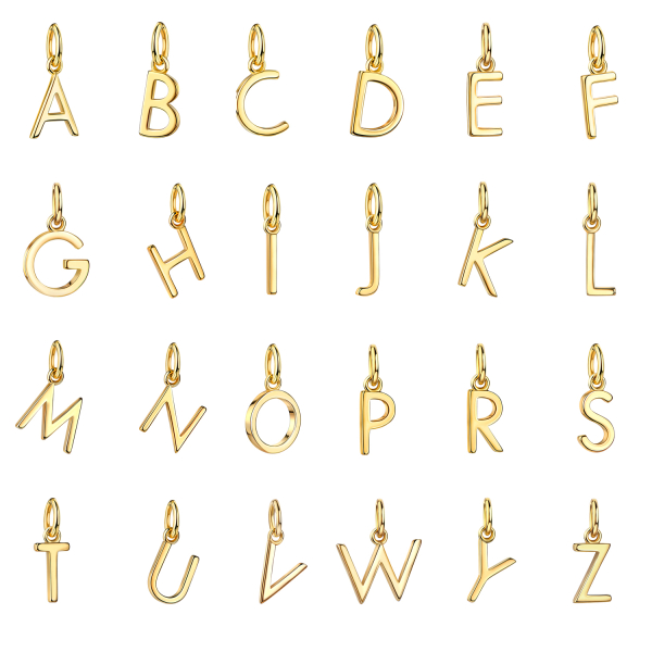 Buchstabenanhänger 10 mm 14k Gold hergestellt in Deutschland