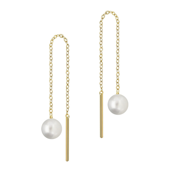 Durchzieher Perle 5 mm 8k Gold