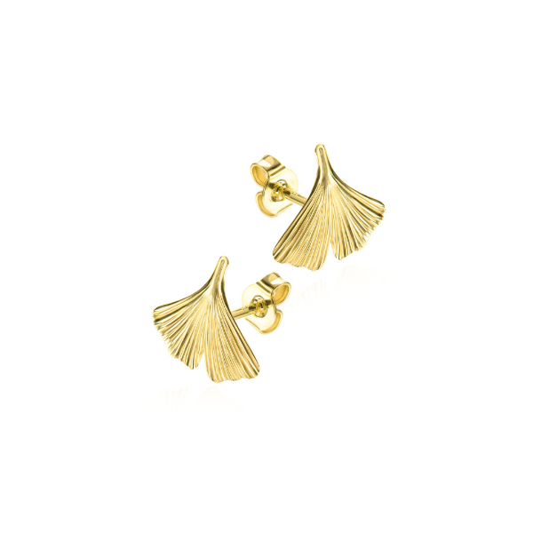 Ohrstecker Ginkgo 8k Gold