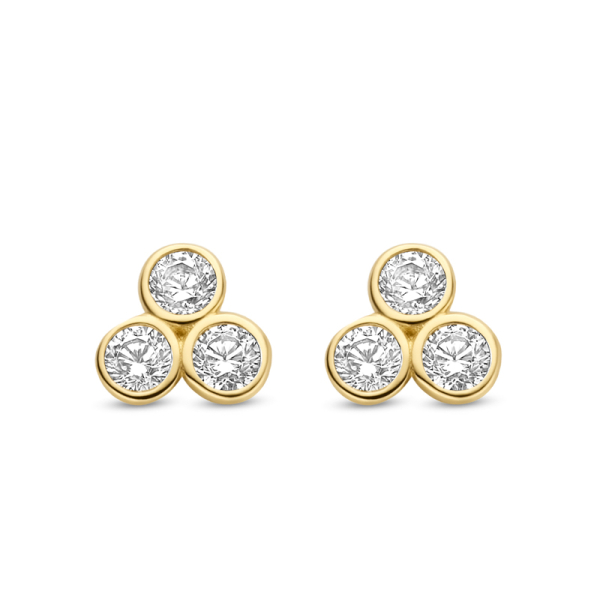 Ohrstecker Tris Zirkonia 585 Gold