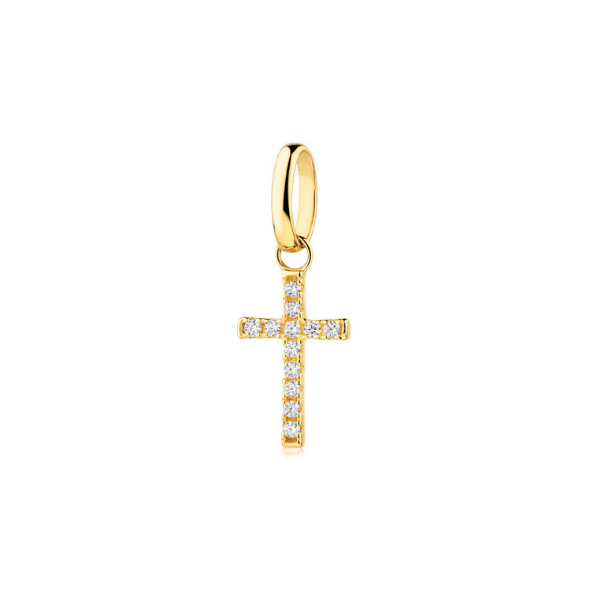 Anhänger Kreuz Zirkonia 8k Gold