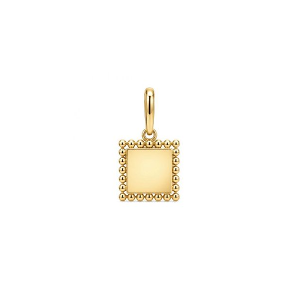 Anhänger Quadrat mit Kugelrand 585 Gold