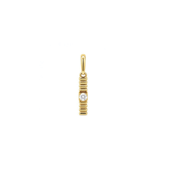 Anhänger Ribbed Zirkonia 14k Gold