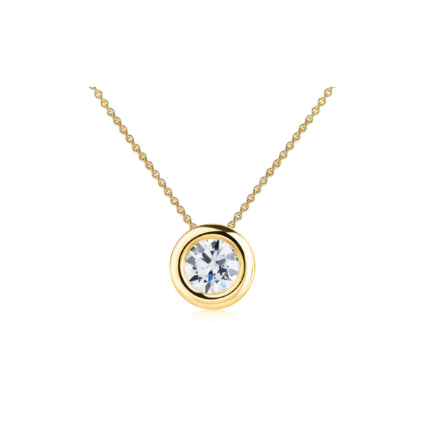 Anhänger Zirkonia 9 mm 14k Gold